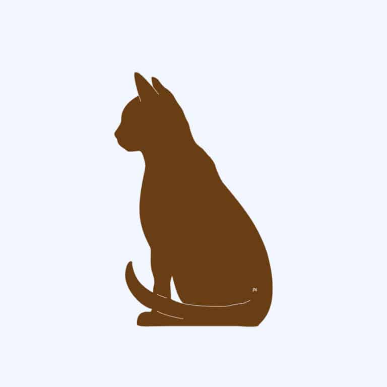 Rostfigur-Prototyp – rostbraun eingefärbte Form der Rostfigur Katze sitzend