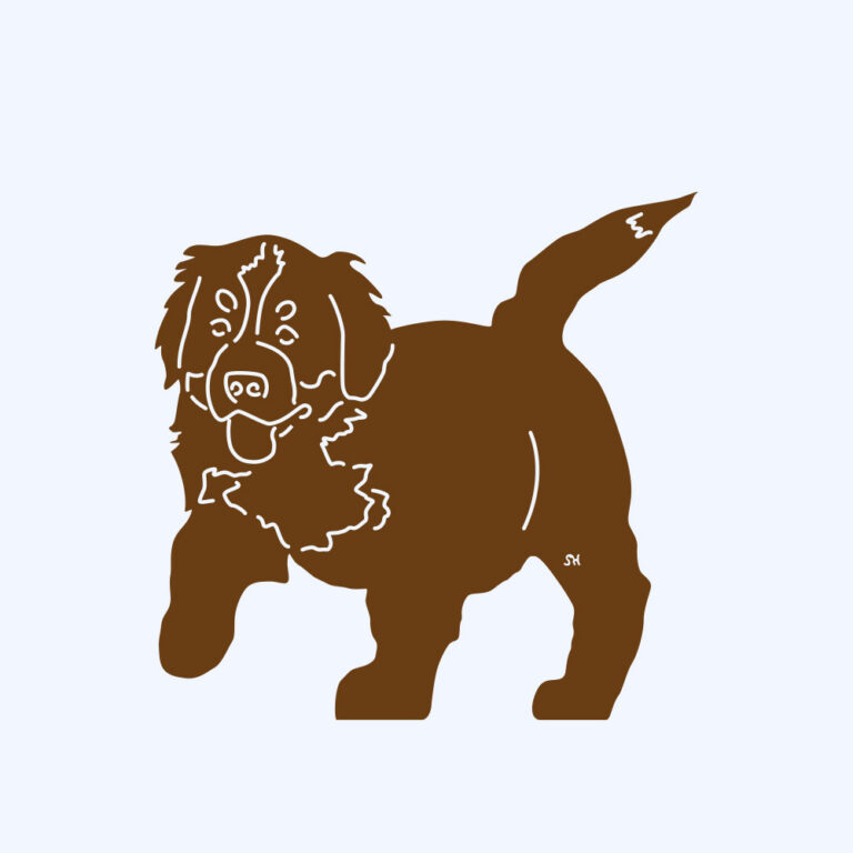Rostfigur-Prototyp – rostbraun eingefärbte Form der Hunderasse Berner Sennenhund Welpe