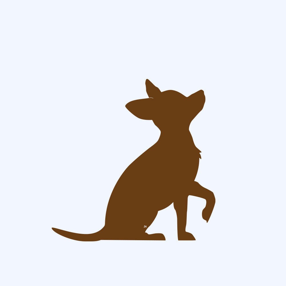 Rostfigur-Prototyp – rostbraun eingefärbte Form der Rostfigur Chihuahua