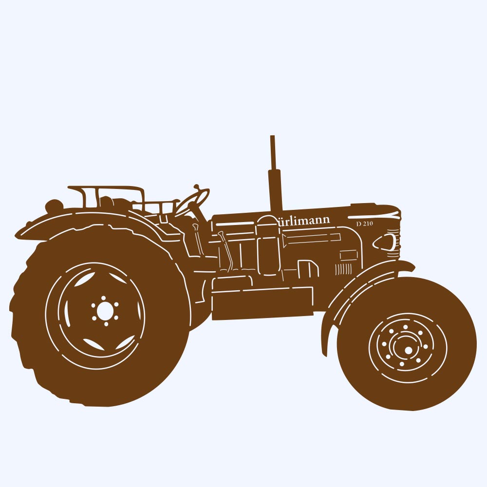 Rostprototyp – rostbraun eingefärbte Form der Rostfigur Hürlimann Traktor
