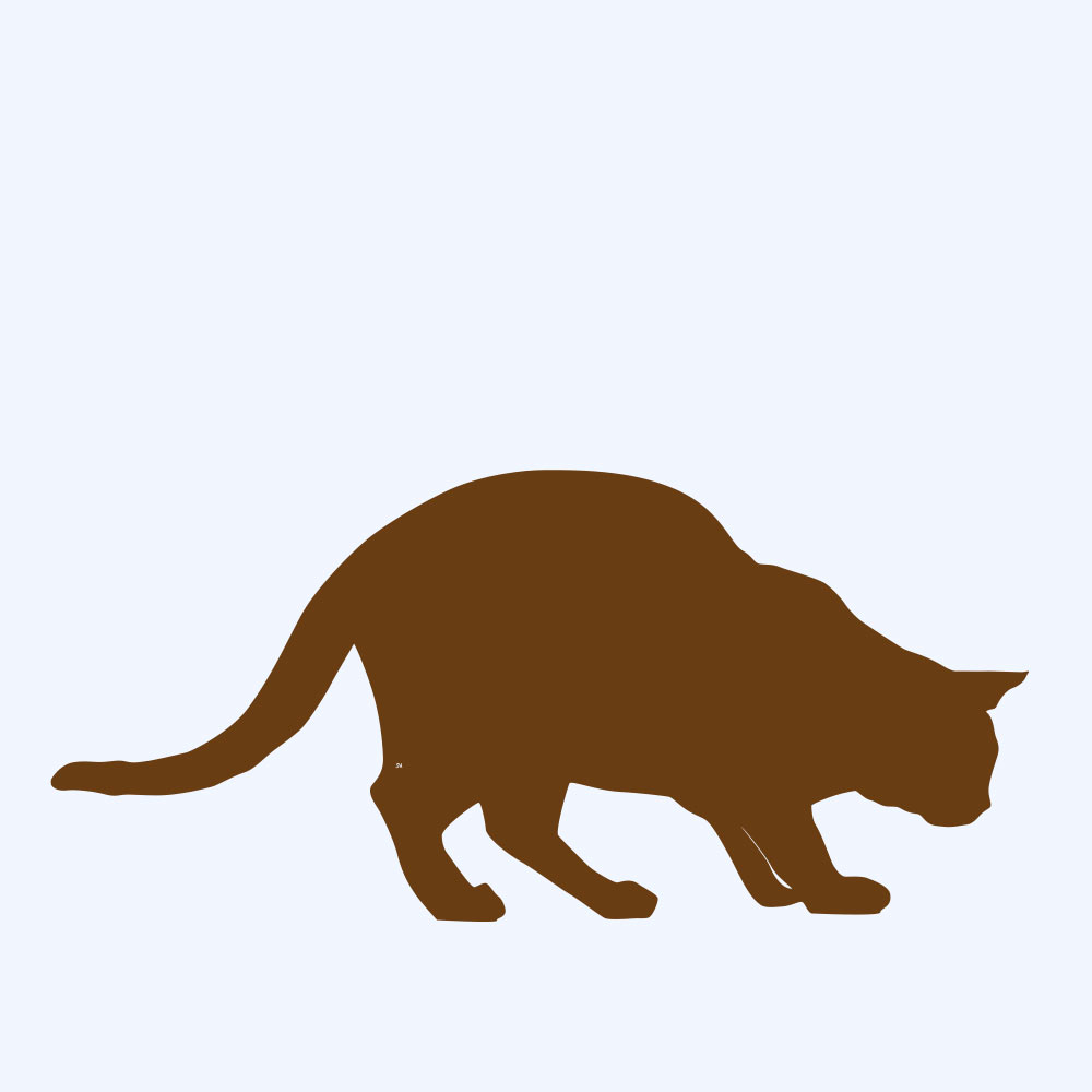 Rostbraun eingefärbter Prototyp der Rostfigur Katze Moeggi