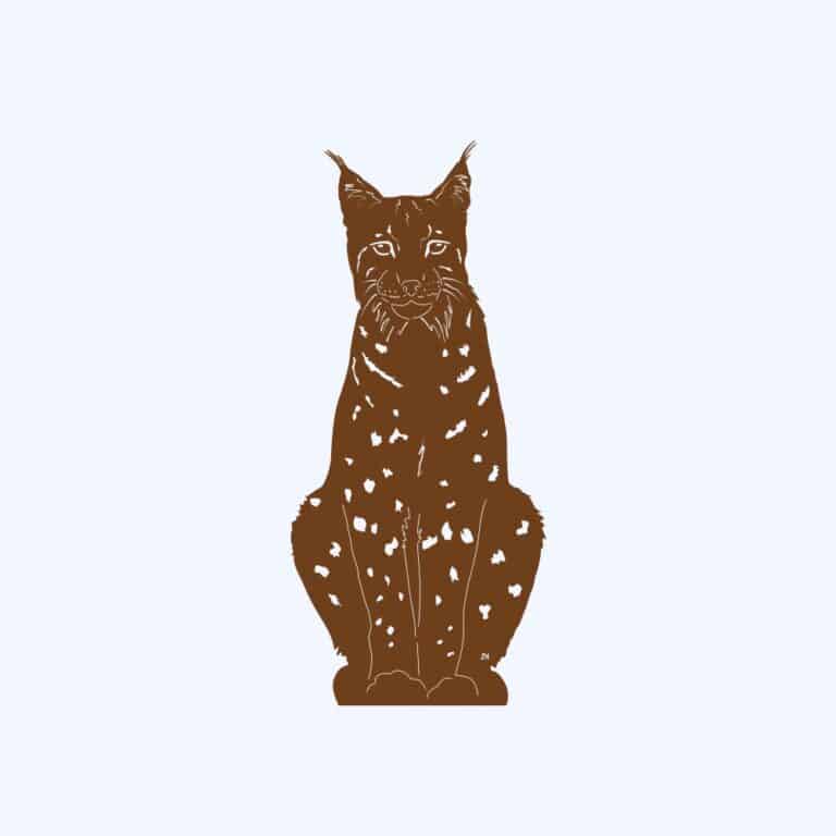 Rostbraun eingefärbter Prototyp der Rostfigur Luchs