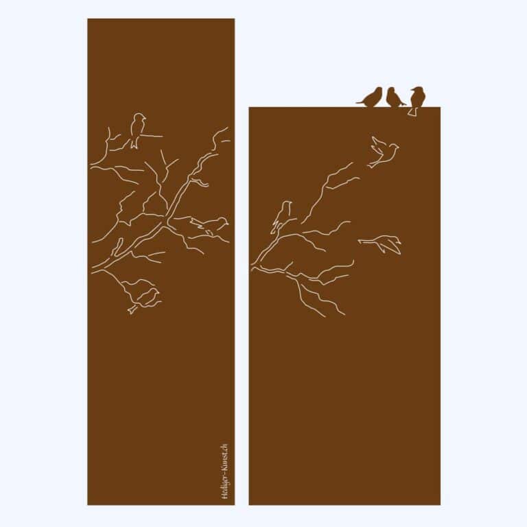 Sichtschutzwand Vogelmotiv