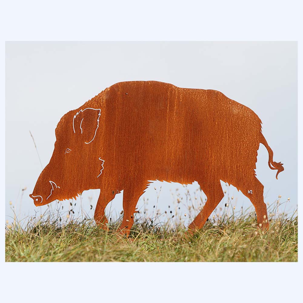 Rostprototyp – rostbraun eingefärbte Form der Rostfigur Wildschwein